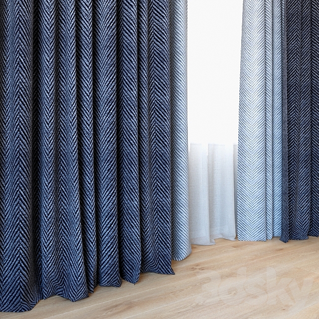 Curtains 34 | Curtains with tulle 3DSMax File - thumbnail 2