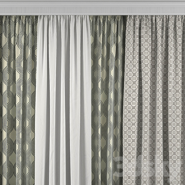 Curtains 351 3DS Max Model - thumbnail 2