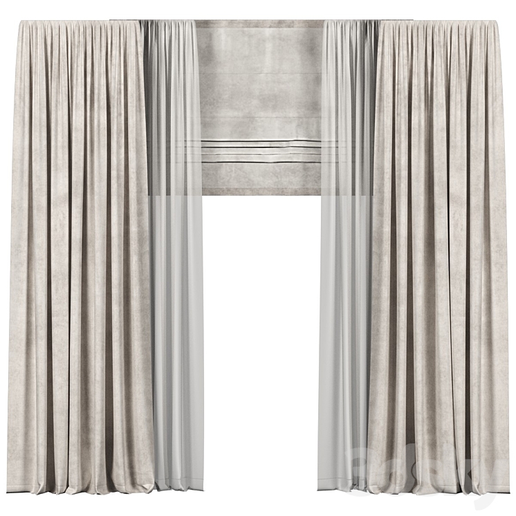 Curtains 3DS Max Model - thumbnail 1