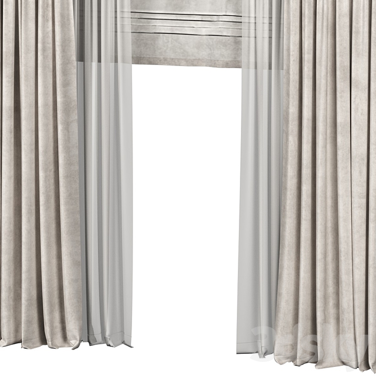 Curtains 3DS Max Model - thumbnail 2