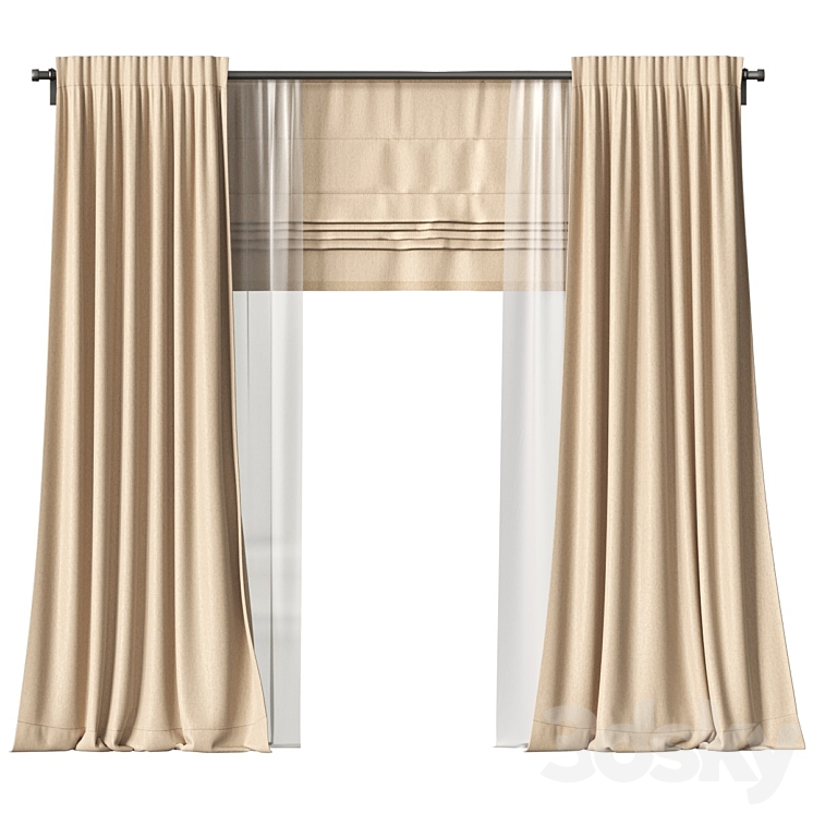 Curtains 3DS Max Model - thumbnail 3