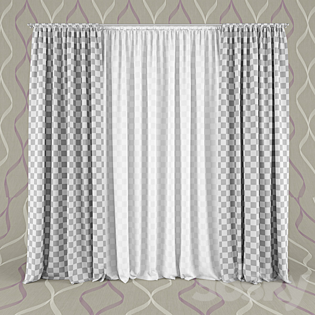 Curtains 3DS Max Model - thumbnail 2