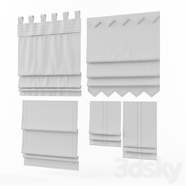 Curtains 4 pieces. 3DSMax File - thumbnail 2