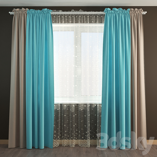 Curtains 40 3ds Max - thumbnail 1