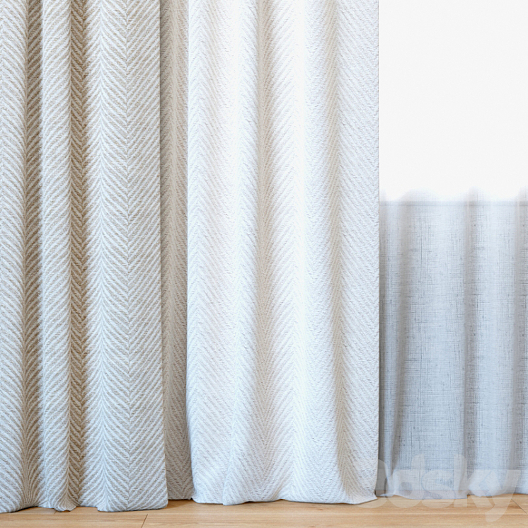 Curtains 44 | Curtains with Tulle | Rebbio Grande 3DS Max - thumbnail 2