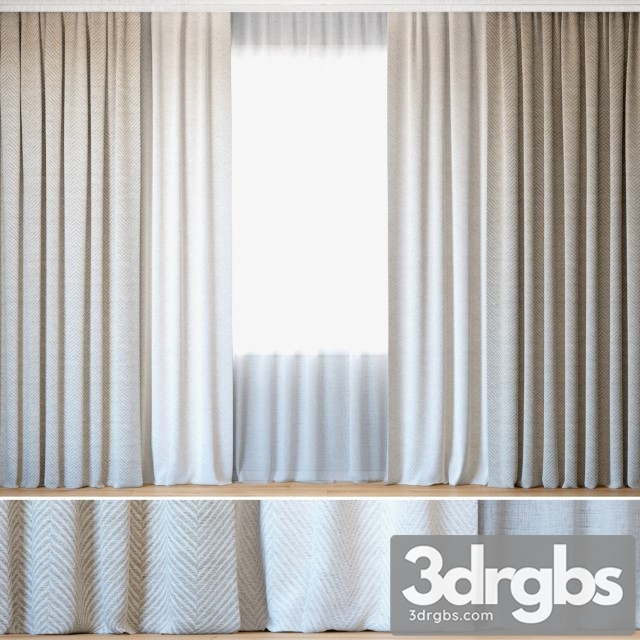 Curtains 44 Curtains with Tulle Rebbio Grande 3dsmax Download - thumbnail 1