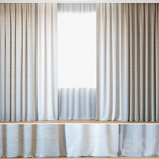 Curtains 44 | Curtains with Tulle | Rebbio Grande 3DSMax File - thumbnail 1