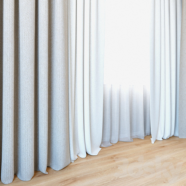 Curtains 46 | Curtains with tulle 3DSMax File - thumbnail 2