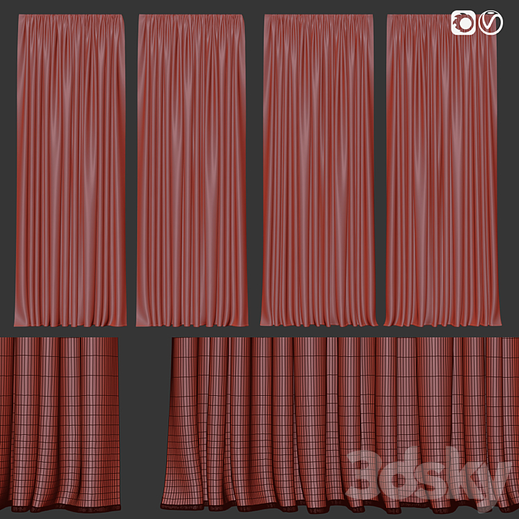 Curtains 52 3DS Max Model - thumbnail 2