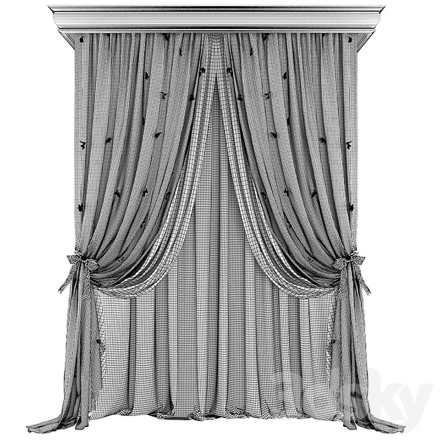 Curtains 595 3DS Max Model - thumbnail 2