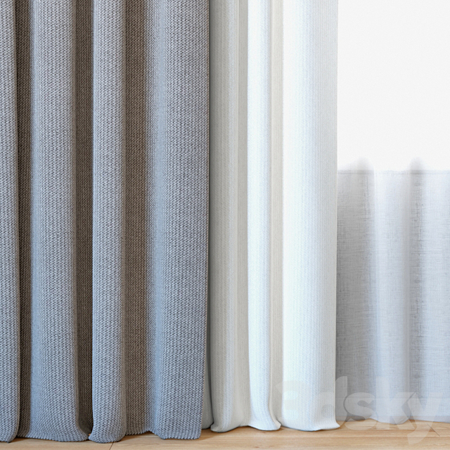 Curtains 67 | Curtains with Tulle | Backhausen Treccia 3DS Max Model - thumbnail 2