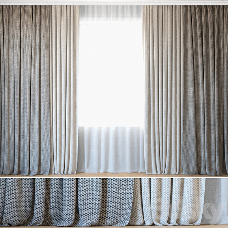 Curtains 79 | Curtains with Tulle | ROHI | Opera 3DS Max - thumbnail 1