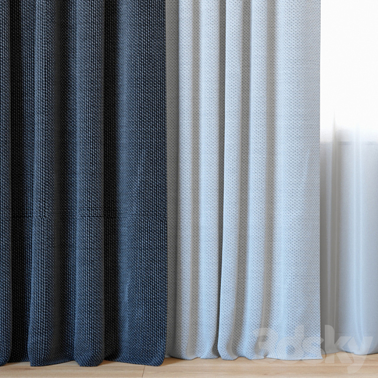 Curtains 91 | Curtains with Tulle | ROHI | Topia 3DS Max - thumbnail 2