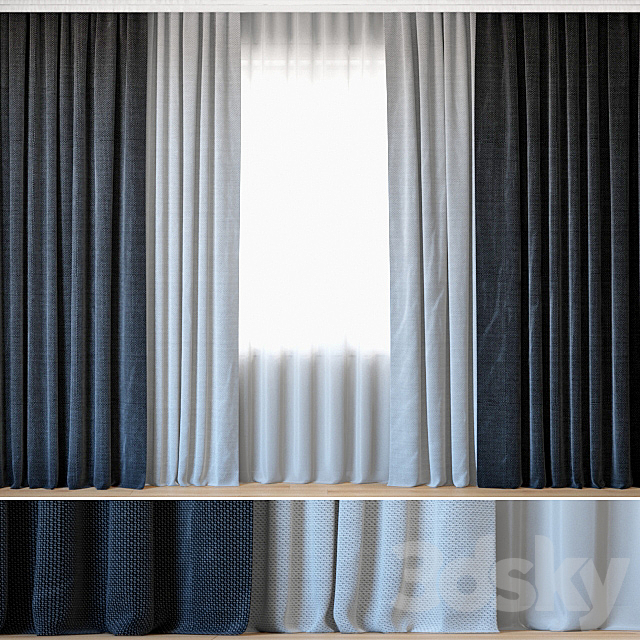 Curtains 91 | Curtains with Tulle | ROHI | Topia 3DSMax File - thumbnail 1