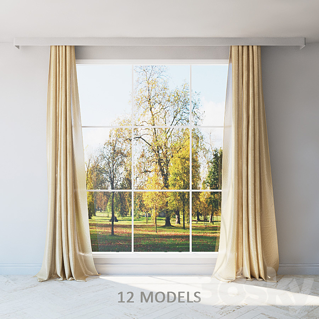 Curtains. A set of 12 models 3DSMax File - thumbnail 1