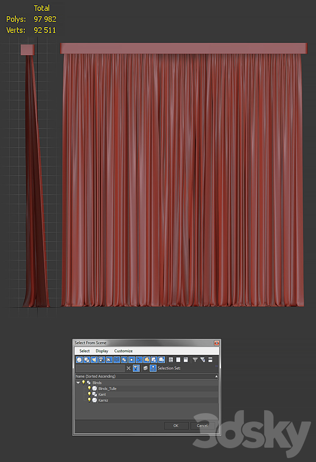 Curtains and blinds v2 3DS Max Model - thumbnail 3