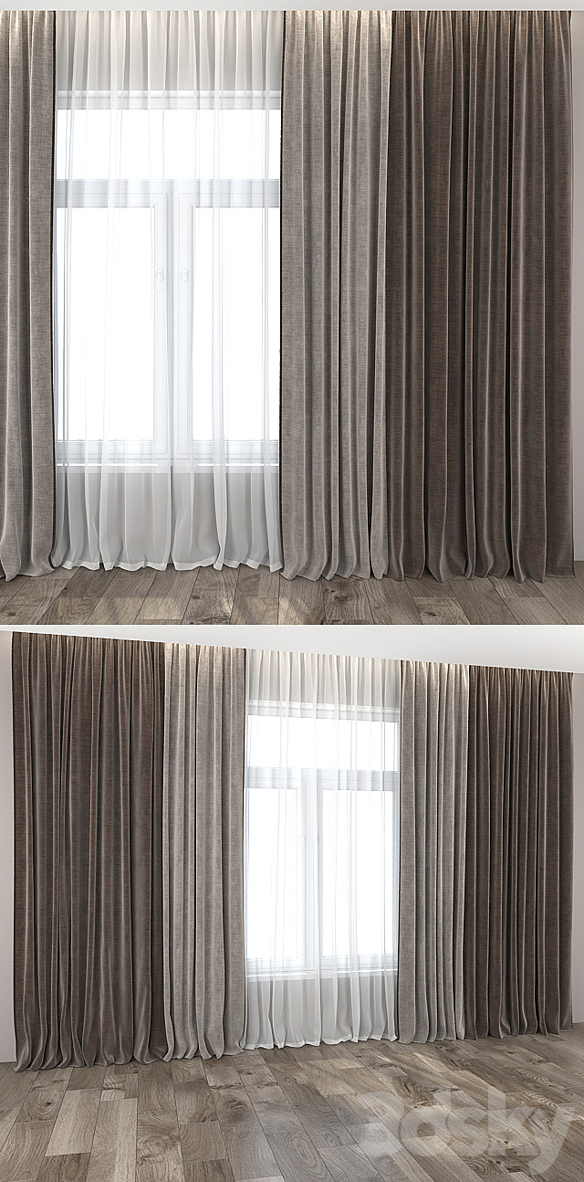 Curtains and tulle 14 3DS Max Model - thumbnail 2