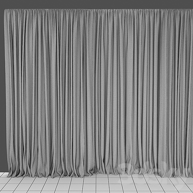 Curtains and tulle 14 3DS Max Model - thumbnail 3