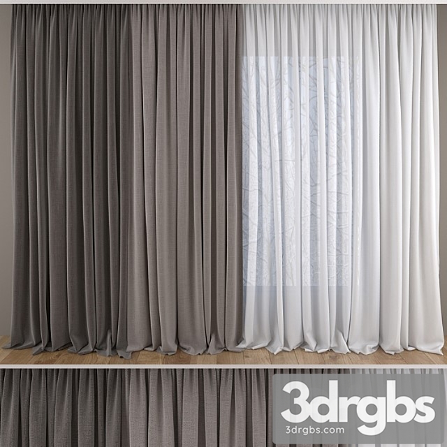 Curtains and tulle 3dsmax Download - thumbnail 1