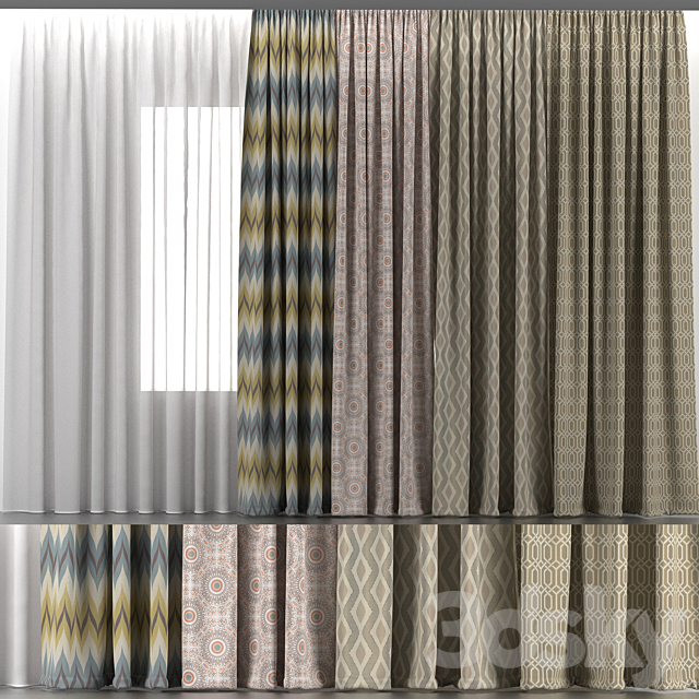 Curtains and tulle 5 3DSMax File - thumbnail 1