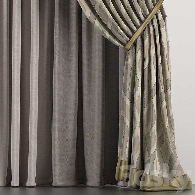 Curtains and tulle 9 3ds Max - thumbnail 2