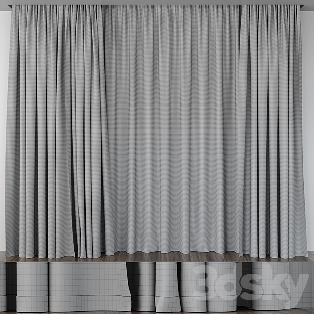 Curtains baked milk and brown 50_50 3DSMax File - thumbnail 2