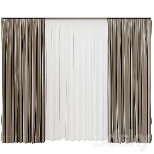 Curtains beige 3DSMax File - thumbnail 3