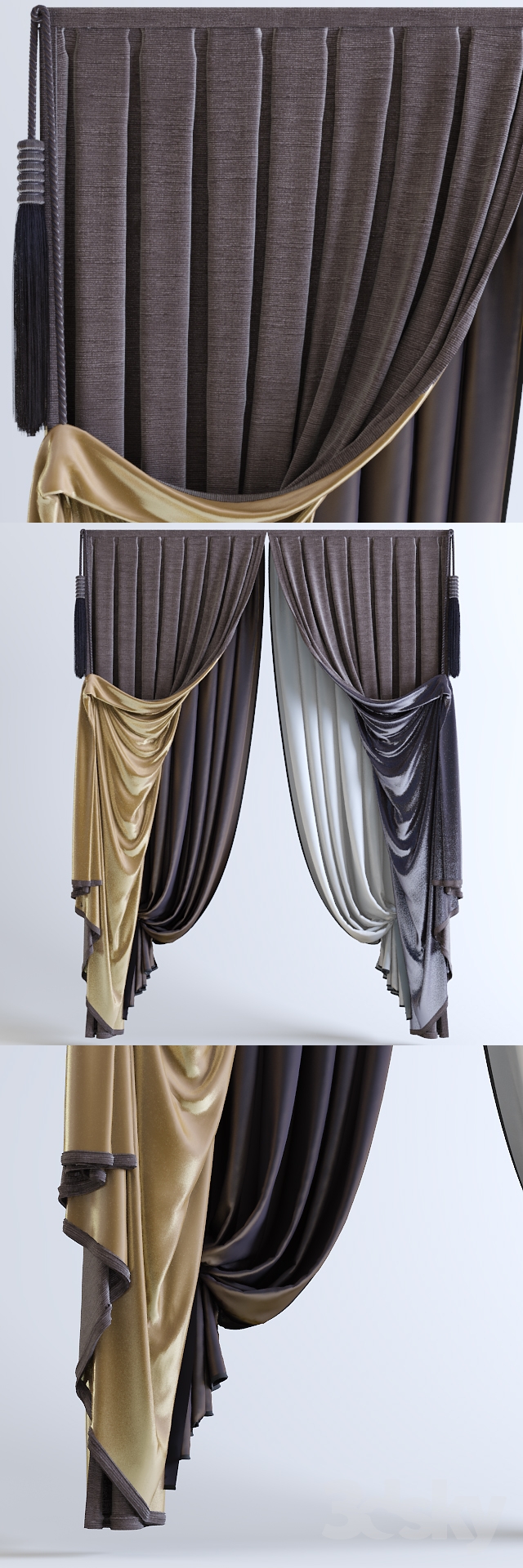 Curtains classic 3DS Max - thumbnail 3