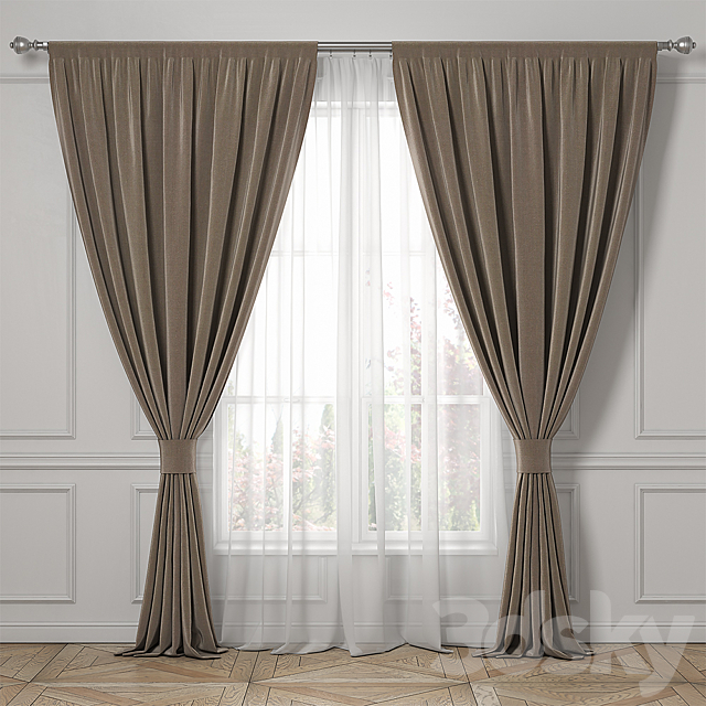 Curtains classic style. 3ds Max - thumbnail 1