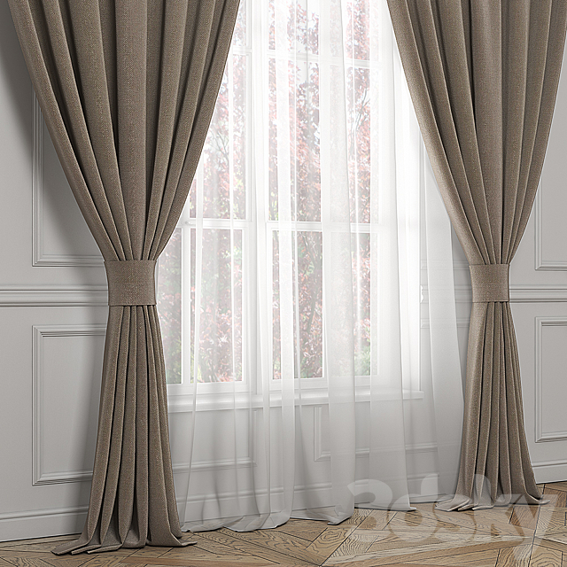 Curtains classic style. 3ds Max - thumbnail 2