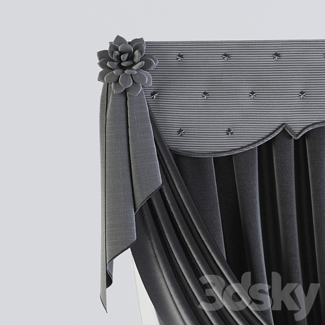 Curtains classical 2 3DS Max Model - thumbnail 2