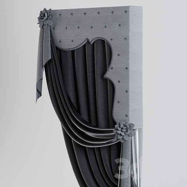 Curtains classical 2 3DS Max Model - thumbnail 3