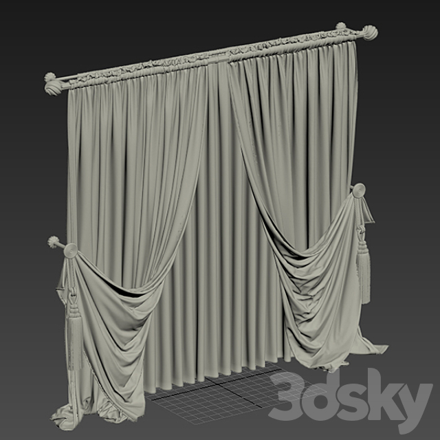 Curtains classical 2 3DSMax File - thumbnail 3