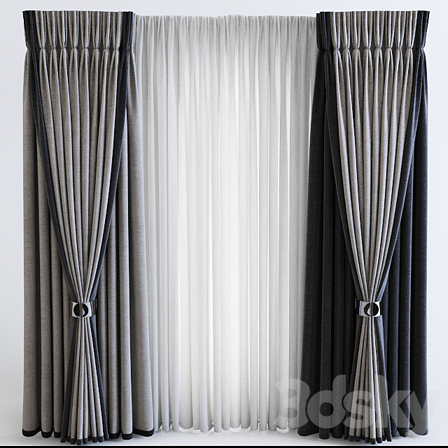 Curtains contemporary 3DSMax File - thumbnail 1