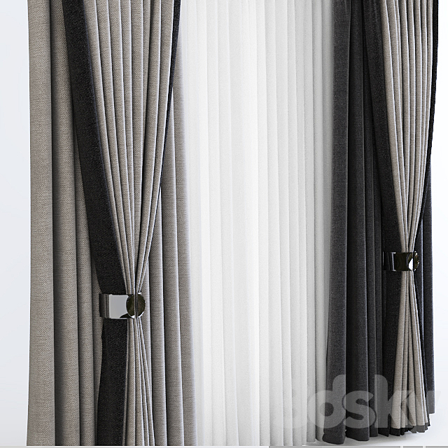 Curtains contemporary 3DSMax File - thumbnail 2