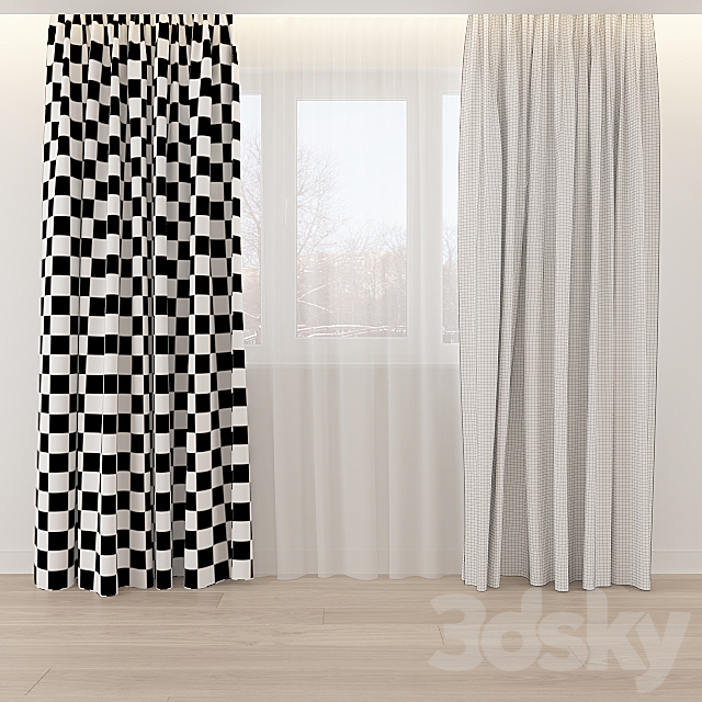 CURTAINS №001 3DS Max Model - thumbnail 3