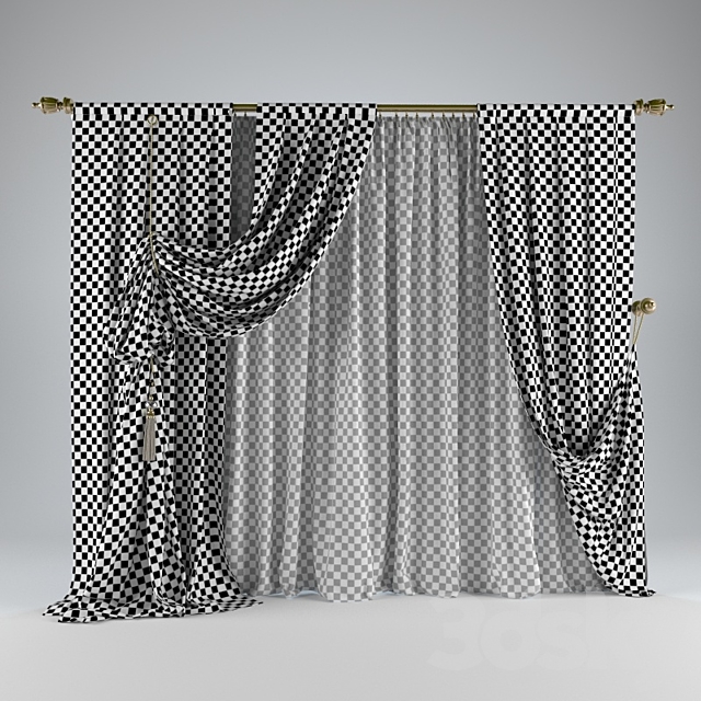 Curtains №7 3ds Max - thumbnail 3