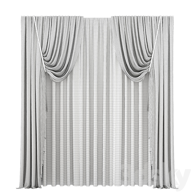 Curtains for interior №46 3DS Max Model - thumbnail 2