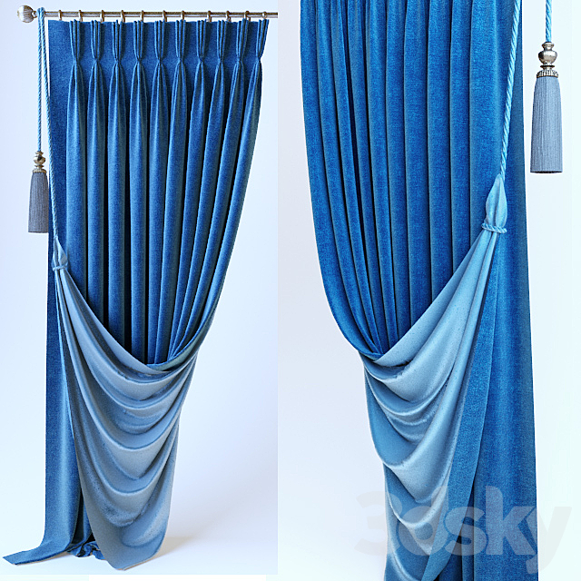 Curtains. French braid 3DSMax File - thumbnail 1