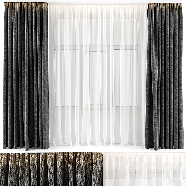 CURTAINS GREY 3DSMax File - thumbnail 1