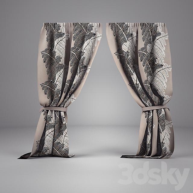 Curtains IKEA STOCKHOLM 3ds Max - thumbnail 1