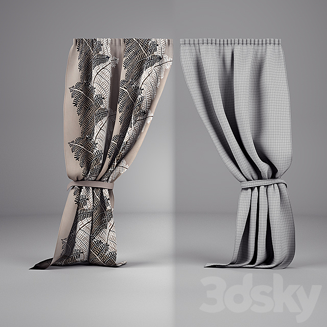 Curtains IKEA STOCKHOLM 3ds Max - thumbnail 2