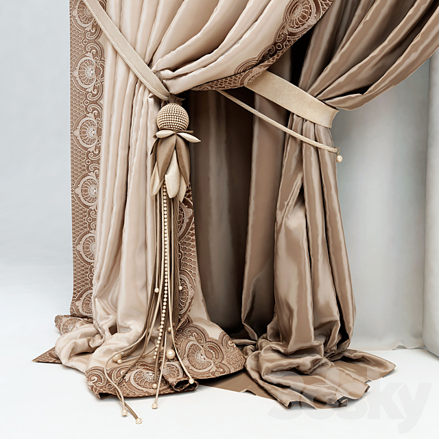 Curtains in a classic style 3DS Max Model - thumbnail 2