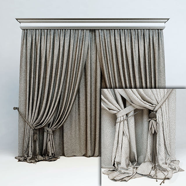 Curtains in a classic style 3DS Max Model - thumbnail 3