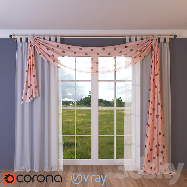 Curtains in the nursery 3ds Max - thumbnail 1