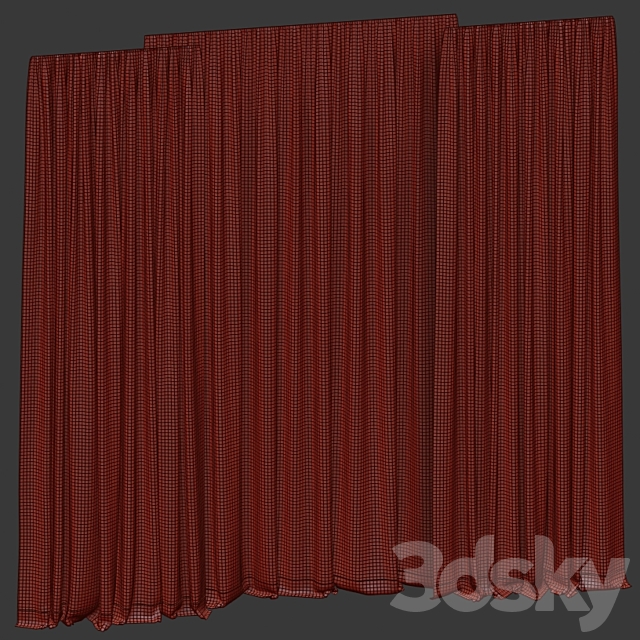 Curtains in two colors with tulle 3DSMax File - thumbnail 5