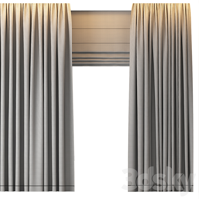 CURTAINS LINEN 3DS Max Model - thumbnail 2