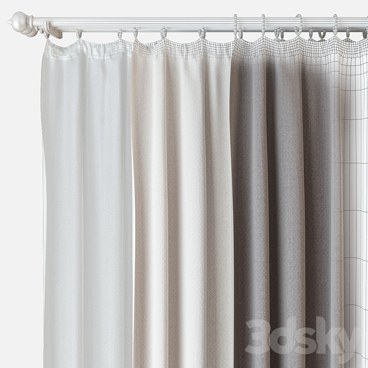 Curtains m03 3DS Max - thumbnail 2