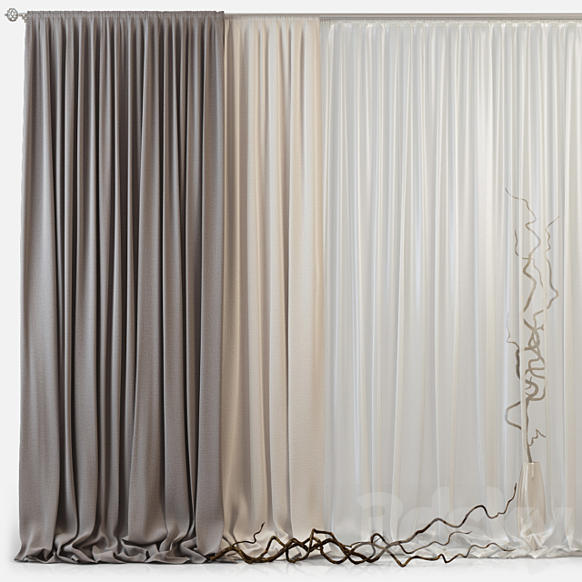 Curtains m05 3DS Max Model - thumbnail 1