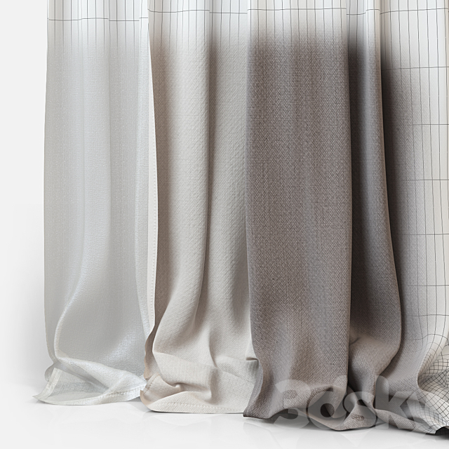 Curtains m05 3DS Max Model - thumbnail 2